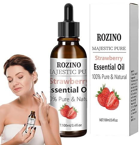 Erdbeer-Parfümöl - Badeöl für trockene Haut | 100 ml Erdbeer-Körperöl, natürliches ätherisches Öl, Dusch- und Badeparfü, tief feuchtigkeitsspendend, reduziert trockene Haut, lang anhaltender Zonewd