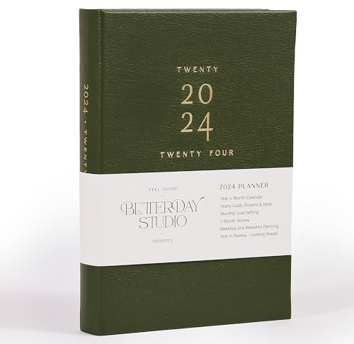 Planer 2024 - Kunstleder Terminplaner mit 320 Seiten, täglich, wöchentlich, monatliche Planung, Ziele, Selbstpflege, To-Do-Listen-Notizbuch, ideale Geschenke für Frauen, Aufgabenplaner, Notizen und