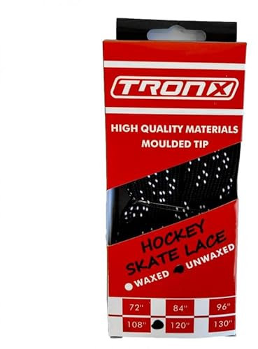 TronX Cordones para patines de hockey sobre hielo, 3/8 pulgadas de ancho, no encerado (negro, 244 cm)
