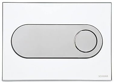 Schwab Circle 15322 Dual-Flush Flushing Plate White, Compatible with The 189 & 198 UP Concealed Cisterns, Wall-Mounted, Plastic Construction, 1 in Pack