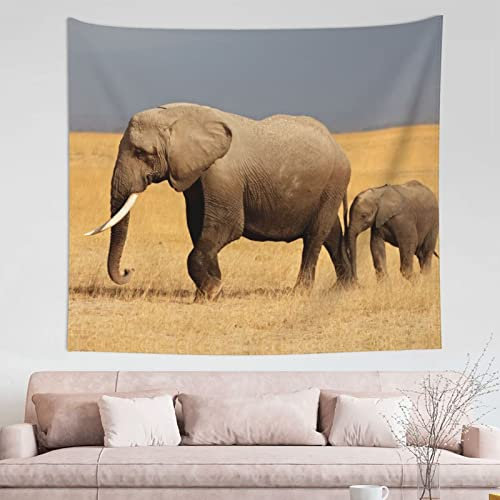Premium Wandteppich Afrikanischer Elefant - Weicher und langlebiger dekorativer Wandbehang für jede Szene und Jahreszeit