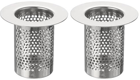 sourcing map 2Pcs Bathroom Sink Strainer, Fit for Diameter 1.42-2 Drain Hole, 50mm/1.97 Deep Stainless Steel Sink Strainer for Shower Drain and Floor Drain