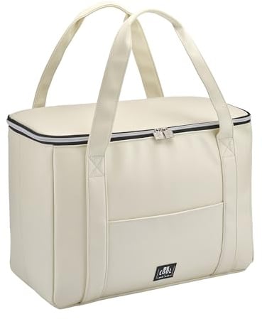 Große City Kühltasche L, 44 x 22 x 29cm 28 L Volumen mit Breiten Tragegriffen für Picknick, Schule, Ausflüge, Reisen