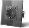 MVAVA Prise de courant avec USB C (Max. 5 V 2,1 A) 3 en 1 Prise encastrée, Prises de courant Schuko en verre, Installation simple, 3 fils requis Gris