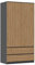 WHATSIZE ENTERPRISE – Modern Double Wardrobe with Drawers – 2 Door Cupboard Contemporary Bedroom Furniture - Large Clothes Cupboard Storage with Shelves, Hanging Rails & 2 Drawers, Anthracite Artisan