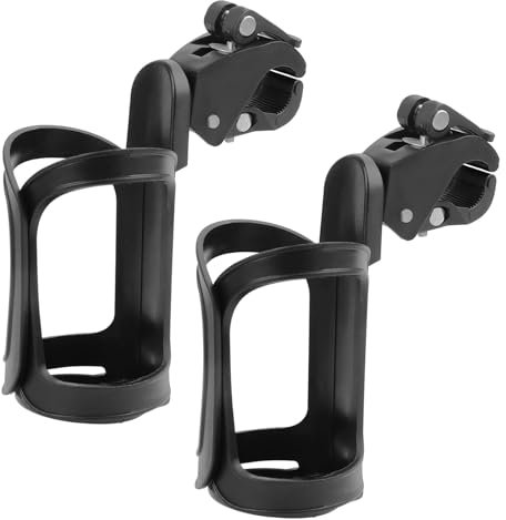 Poussette Porte gobelet, Porte-Gobelet de Vélo, Porte-Bouteille Vélo, 2 Porte Gobelet Poussette, Porte-Bidons Vélo Réglable Rotation, Porte Gobelet pour Poussette, Bicyclette, Fauteuil Roulant.