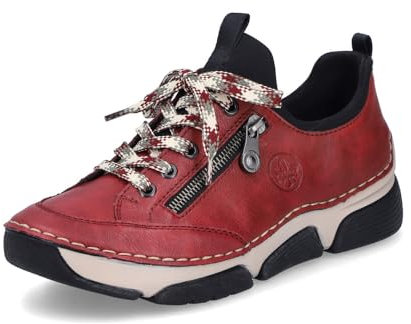 Rieker Damen Low-Top Sneaker 45973, Frauen Halbschuhe,Strassenschuhe,Sportschuhe,Freizeitschuhe,Turnschuhe,Laufschuhe,rot (35),40 EU / 6.5 UK