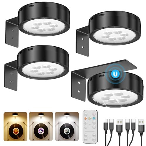 Luce per Quadro Senza Fili Ricaricabile, Faretto per Quadri a Batteria 2600mAh Applique LED da Parete Interno USB con Telecomando Luce Notturna Magnetica per Armadio Esposizione Pittura Arte Dipinti