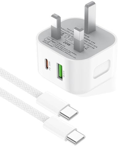 30W Fast Charger for iPhone 15, [MFi Certified] USB C Charger Plug with 2M Nylon Braided Type-C Cabe,Dual Port PD Power Adapter,Compatible with iPhone 15 Series/iPad,for Samsung S24/S23/S22,Pixel