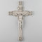 BC Katholisches Kruzifix-Wandkreuz, Jesus Christus, Heimdekoration, Holzschnitzerei, religiöses Geschenk, grau-weißes Finish, 30,5 cm hoch, handbemalt von Buildclassic