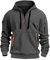 JUZILO Hoodie Herren Viertelreißverschluss Pullover Bequemer Warm kausal Basic Männer Warm Hoody mit Taschen und Kordelzug