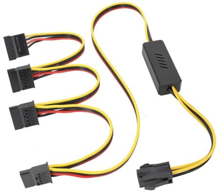 Jzoowar Cable de CPU de Placa Base de 4 una Disco Duro Cable de Fuente de AlimentacióN de CPU de 4 una Disco Duro SATA Cable de 12 V una Disco Duro SATA