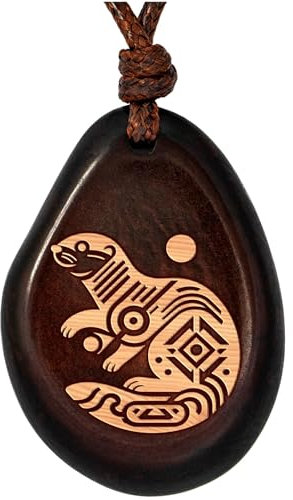 Amarumi Otter Anhänger aus Taguanuss – Symbol für Lebensfreude & Harmonie | Handgefertigter Indianischer Schmuck