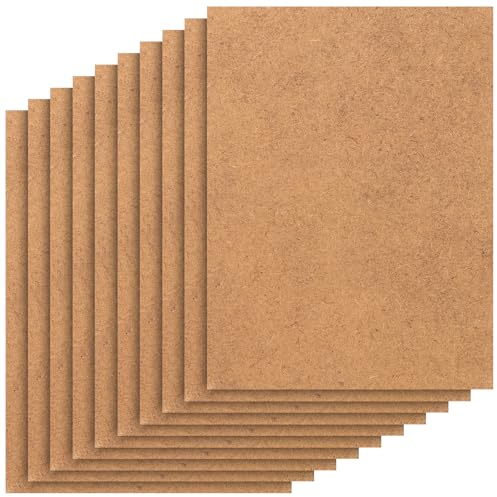 MAKTSAM 10 PCS A3 42 x 32 cm MDF Board, 2mm Thick Wooden Board Medium Density Fiberboard Replacement, Blank Hardboard Sheets Chipboard Panels for DIY, Painting, Engraving