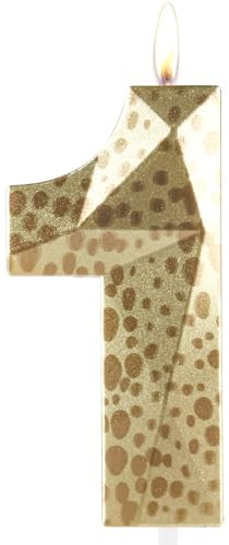 Hongplus 3D Lion Wild One Birthday Candles,Metallic Number 1 Candle,Happy 1st Birthday Candle for Cake,Jungle Safari Cake Topper Decorations for Boys Girls First Birthday Party Anniversary Supplies