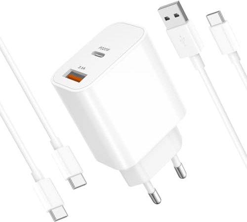 iPhone 16 Ladegerät Ladekabel für iPhone 16 15/16 15 Pro/16 15 Pro Max/16 15 Plus, 20W USB C Adapter Schnellladegerät mit 2 Pack 2M Ladekabel für iPad Pro/Air 2024/MacBook, Schnellladekabel Kabel