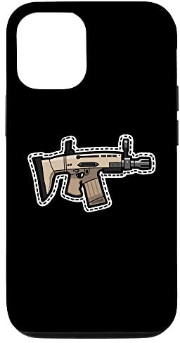 iPhone 12/12 Pro SCAR-H Stitch Style Cartoon Rifle Graphics Funny Military Case
