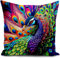 HUASHUZI Kissenbezug 40x40 Bunte Kissen der pfau deko pfauenfedern Peacock Geschenke für sofakissen dekokissen kissenbezüge Schlafzimmer Wohnzimmer Zimmer