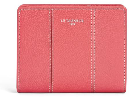 Le Tanneur, petit portefeuille, porte monnaie, en cuir grainé, juliette, femme, 3 poches plates, soufflet, poche zippée monnaie, 4 compartiments cartes, poche plate arrière, porte cartes, anti rfid