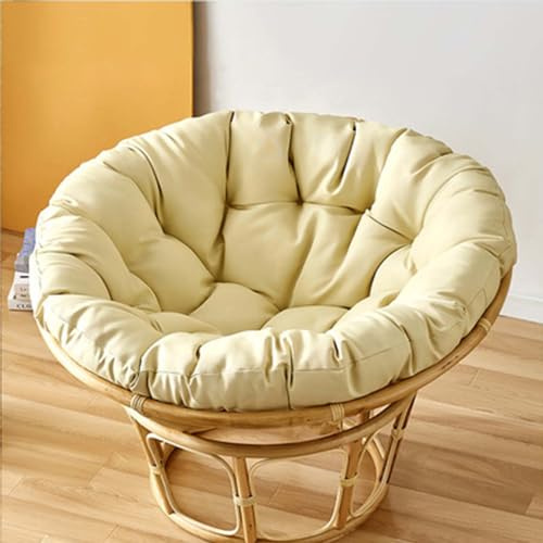 FZKun Hängesesselkissen, gemütliches Nest-Stil, rund, dick, weiches stützendes Kissen für Papasan-Hängematte, Radar-Eierstühle, für drinnen und draußen, Balkon, Garten (D,130 x 130 cm)