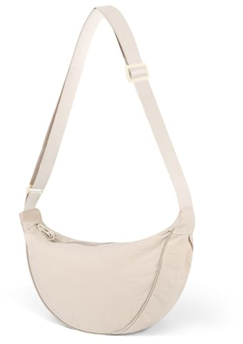 JSMTKJ Halbmond Umhängetasche Nylon, Damen Halbmond Crossbody Schultertasche, Hobo Halfmoon Bag mit Verstellbarer Schultergurt für Arbeit, Reisen, Alltag