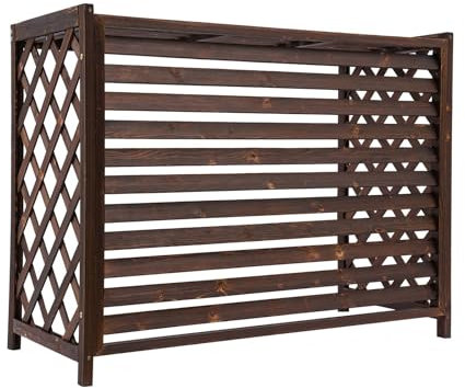 Cubre Aire Acondicionado Madera Funda Aire Acondicionado Exterior Cubierta Aire Acondicionado para Jardines Balcones Patios Patios 81x30x72cm 115x54x95cm(96x40x89cm)