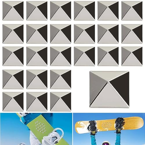 Editbar 20 Stück Snowboard Stomp Pad,3D Snowboard Antirutsch Pad,Selbstklebendes Ski Snowboard Stomp Pad, Snowboard-Antirutschmatten für Herren und Damen, Outdoor-Sport