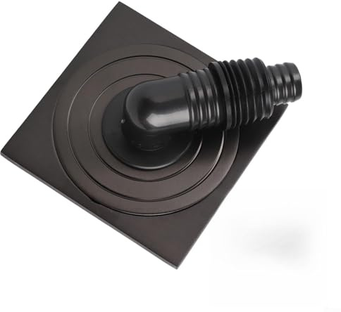 Gdfnmogo Edelstahl 10.2 cm High-Flow Bodenablauf für Waschmaschinen und Duschen, Eckig 10x10cm Badezimmer Ablaufabdeckung mit Doppel-L