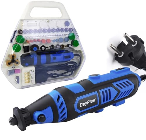 252 teilig Dremel Schleifer Schleifgerät Schleifmaschine 135W 230V Dremel 10000-32000 RPM 6 Geschwindigkeiten, Drehwerkzeug mit 252 Zubehör + Tragetasche für Bastelprojekte & Heimwerker Krea