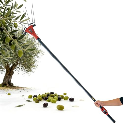 GYKOZY Raccoglifrutta, raccogli Olive Elettrico, raccogli Arance, Manico Estensibile, Regolabile da 1,75 a 3 Metri. Adatto per la Raccolta di Avocado, ghiande, Limoni, pere e Mango.