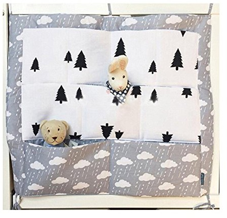 Kinderzimmer Hängender Bett Organizer, Windeln Babybetttasche Spielzeugtasche (Wolken)