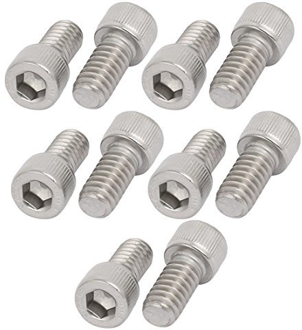 sourcing map 10pcs 1/4-20 x 1/2 304 Edelstahl Vollgewinde Innensechskantschrauben DE de