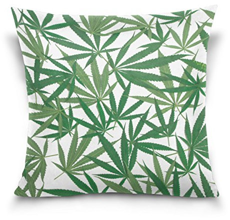 alaza Marihuana-Blatt von Cannabis-Platz Dekokissen Fall Cotton Velvet Kissenbezug