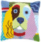 Vervaco Kreuzstich Stickpackungen Kissen Stickerei Set Anfänger Vorgedruckt Cocker Spaniel, patch Stil DIY Set Kreativ Set Für Erwachseneca. 40 x 40 cm Bastelset Handwerker Haus Dekoration