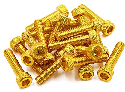 sourcing map 20 Stücke M6 x 30 mm Motorrad Auto Innensechskant Befestigungsschrauben Schrauben Gold