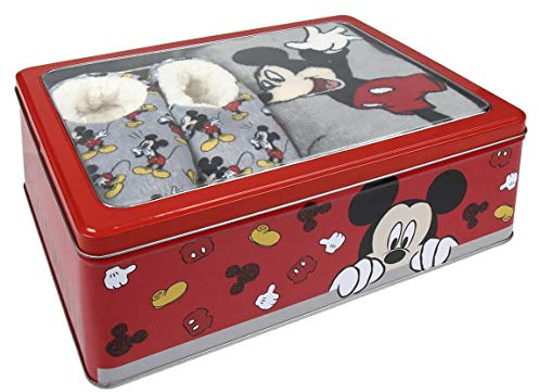 Mickey Mouse Caja Metalica con Manta y Zapatillas 73668