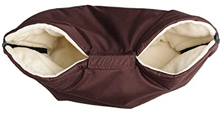 Kaarsgaren Handwärmer für Kinderwagen Braun, warmer Handmuff mit Bio-Baumwolle Innenfutter, Universalgröße für Buggy, Jogger, Radanhänger (Braun)