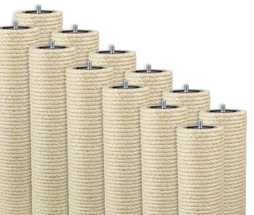 Kratzbaumland 9 cm Deluxe-Endstamm mit Stehbolzen und 8 mm Sisalseil Länge: 25 cm/Gewinde: 10 mm (M10)