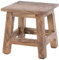 DESIGN DELIGHTS RUSTIKALER Vintage FUSSHOCKER PALO | 27,5x26x26cm (HxBxT), Mahagoni Recyclinholz | Holzhocker, Sitzhocker, Beistelltisch, Blumenhocker | Farbe: 01 Natur-Vintage