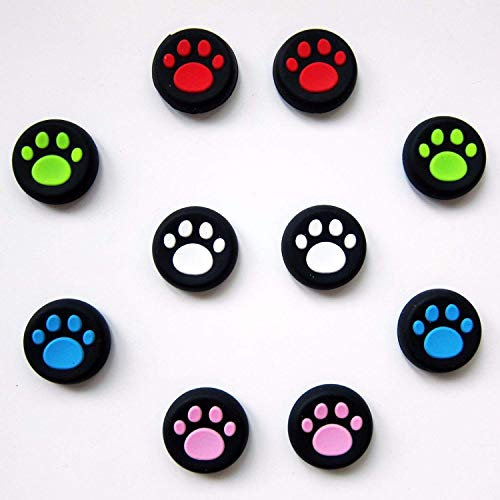 Silikon-Daumen-Stick-Kappe für PS4 Xbox One Xbox 360 PS3 PS2 Katze Hund Pfotenabdrücke M