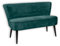 Stella Trading LORD Esszimmerbank mit Rückenlehne, Massivholz Füßen & Microvelours Bezug, Moosgrün - Bequeme 2-Sitzer Sitzbank mit gefedertem Sitz - 140 x 83 x 75 cm (B/H/T)