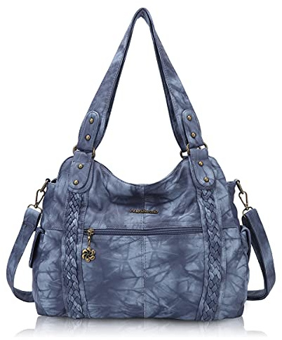 Angel Barcelo Roomy Fashion Hobo Damenhandtaschen, Damen Geldbörse, Umhängetaschen, Umhängetasche Tote, Gewaschene Ledertasche