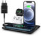 Wisam induktive Ladestation 4 in 1 Multifunktion, kabelloses Ladegerät 15W, Wireless Charger kompatibel mit iWatch, USB-C und Lightning