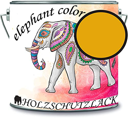 Holzschutzlack Holzlack Holzlasur wetterbeständiger Langzeitschutz Wetterschutzfarbe Holzschutzfarbe RAL 1004 Goldgelb // elephant color