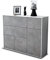 Stil.Zeit Highboard Kommode Valentina, Korpus Weiss matt, Front Industrie-Design Beton (136x108x35cm), Push-to-Open Technik & Leichtlaufschienen