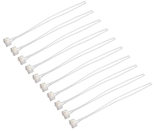 sourcing map 10 Stück Lampenfassung AC/DC 12-250V 2A 20cm Lang LED Lampensockelhalter für GU5.3 G4 MR16 MR11 Glühbirnen
