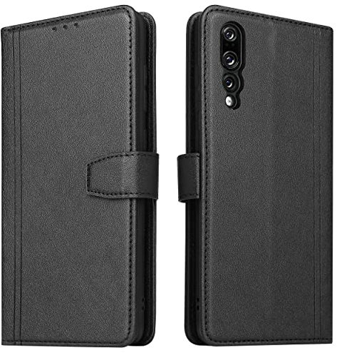 ZRANTU Handyhülle für Huawei P20 Pro, Leder Klapphülle Handytasche Flip Case Brieftasche mit Kartenfach/Magnetverschluss Lederhülle mit RFID Schutz für Huawei P20 Pro, Schwarz