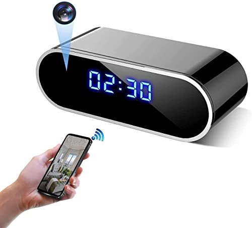 FiveSky 4K UHD Spy Camera Hidden Camera in Clock WiFi Hidden Cameras Video Recorder Wireless IP Camera for Indoor Home Security Monitoring Nanny Cam 140 Angle Night Vision Motion Detection