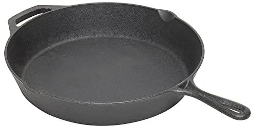 Home Basics Bratpfanne aus Gusseisen für Pfannkuchen, Fleisch und Fisch, 30,5 cm, Schwarz
