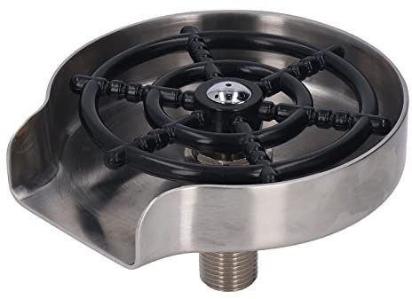 Fdit Enjuagador de Vidrio para Fregadero de Cocina, Enjuagador de Vidrio para Barra de Grifo, Lavadora de Taza Automática de Alta Presión Lavadora de Taza de Acero Inoxidable para Fregadero UE 3/8